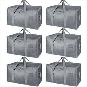2Pack Oversized Heavy-Duty Moving Storage Bags – Extra Large Reinforced Handle Totes for Clothes, Blankets & Moving Supplies, Foldable Reusable Duffel Style Organizer