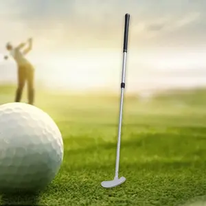 New Golf Push Wedge Two-Section Telescopic Aluminum Alloy Dual-Sided Metal Head, Silver Color Matte, Lightweight Portable, Ideal for Beginners