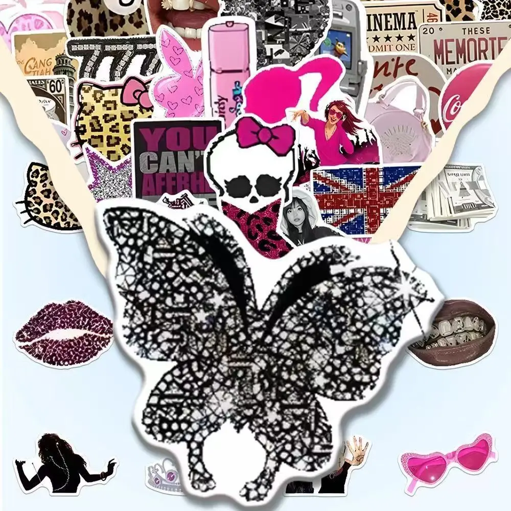 108 Y2K Style Millennium Collage Stickers, Waterproof Car Cup Luggage Phone Laptop Stickers, Trendy Decorative Adhesives, Stickers For Cars