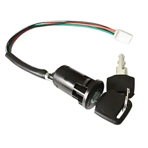 Universal Ignition Switch Three Power Cable Key Lock for Auto Motocross Electric Bicycle Scooter Battery