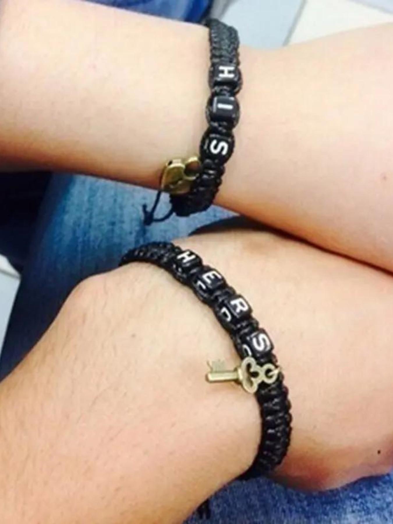 Couple Bracelet, Fashionable Letter Pattern Braided Bracelet for Women & Men, Trendy All-match & Exquisite for Birthday Gift, Personalized