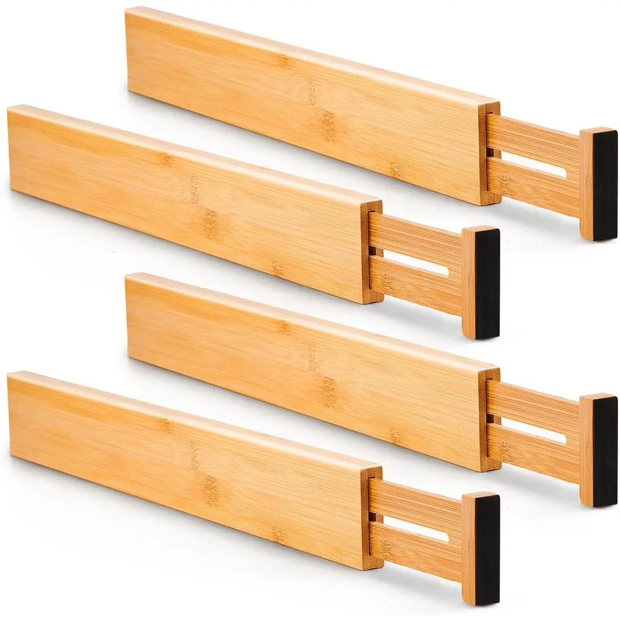 4 count  Kitchen Drawer Dividers, Large Drawers Organizers | Adjustable Spring  Expandable Organization, Works in Dresser, Bathroom, Bedroom, Office, Fit 17.8"-20.6" Drawer, 2.4"H