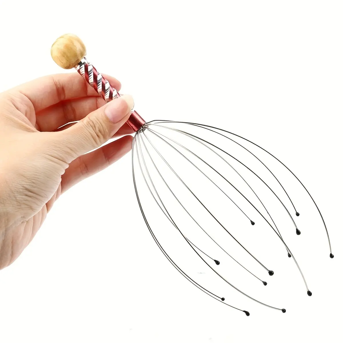 1pc Octopus Head Massager, Manual Massage Claw, Scalp Itch Scratcher, Party Experience Accessory, Stress Relief Tool, Wedding Gift, Handle