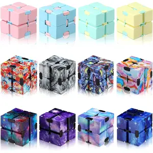 12 Pieces Mini Cube Blocks Desk Toy Magic Sensory Tool Blocks Puzzle Flip Cube for Teens Adults Birthday Favorsfidget toys