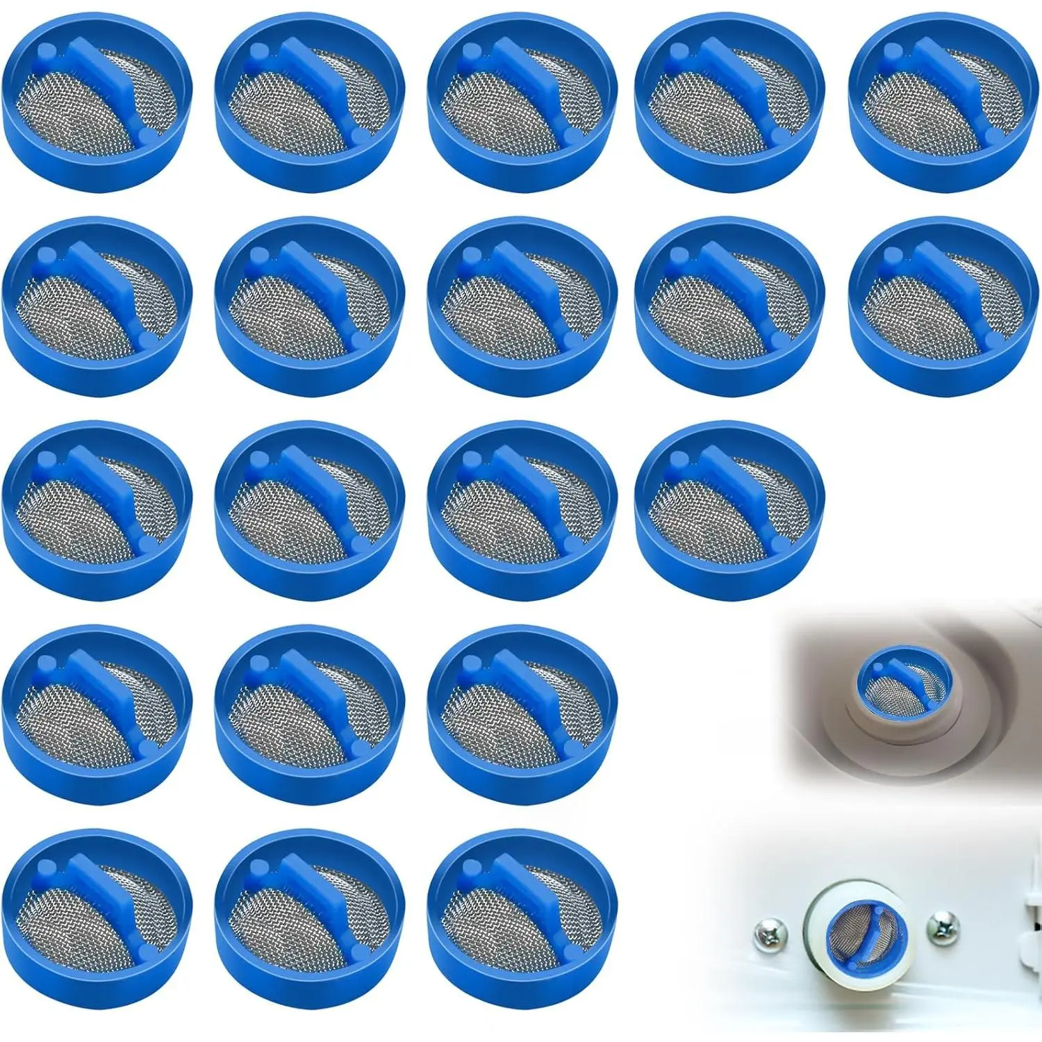 20 count Washing Machine Water Filter, Washing Machine Water Inlet Valve Washing Machine Filter Hose Washer with Screen Filter, Washing Machine Hose Filter Inline Water Filter Washing Machine Inlet Valve