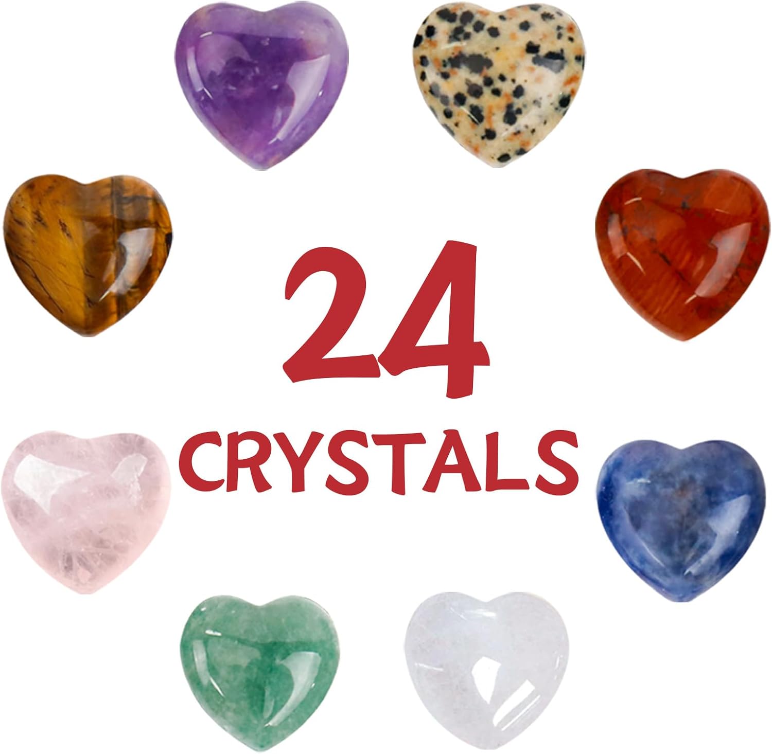 Valentines Day Gifts - 24 count Valentines Cards with Heart-Shape Crystals - Valentine Gift Exchange for Boys Girls Class Classroom School Party Favor