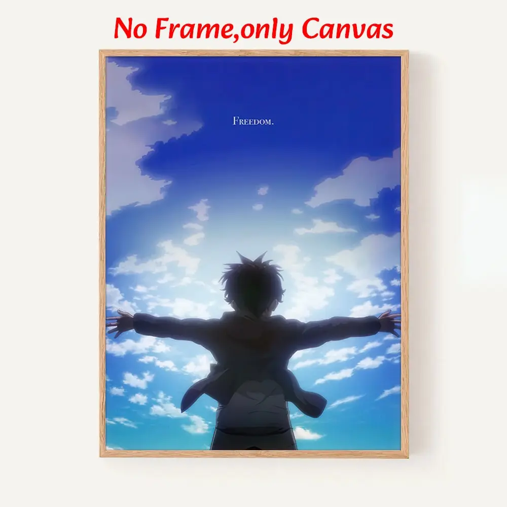 Attack on Titan Wall Art, Artwork, Wins of Freedom Poster, Anime-Themed Printing, Blue Sky Canvas Decoration, Modern Home Decoration, Unframed, Gift for Anime Lovers
