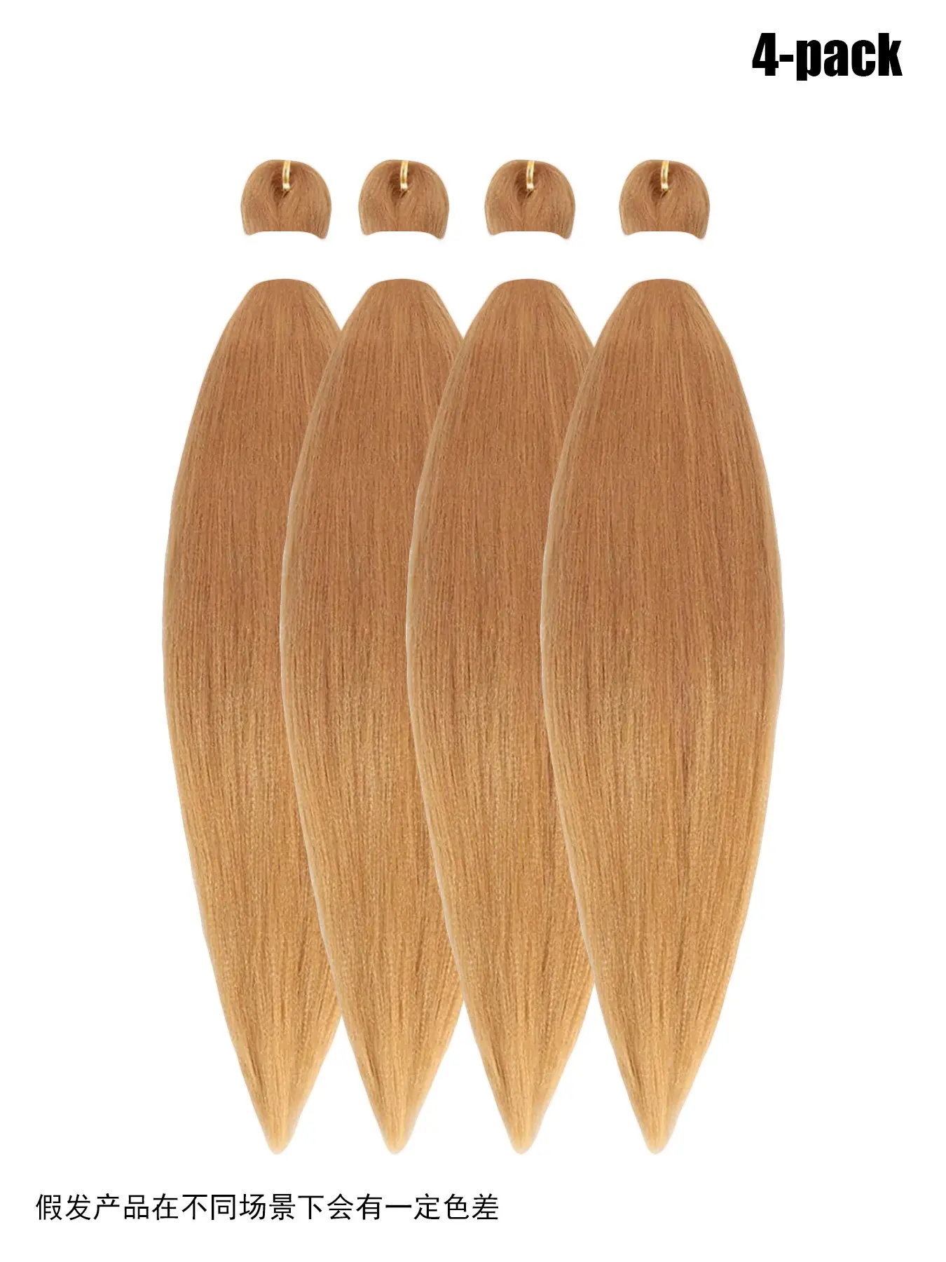 Honey Blonde Braiding Hair Pre Stretched 24 Inch 4 Packs Braiding Synthetic Hair Extensions for Crochet Box Braids Twists Locs Hair Itch Free Soft Yaki (24inch,27#,4Packs)