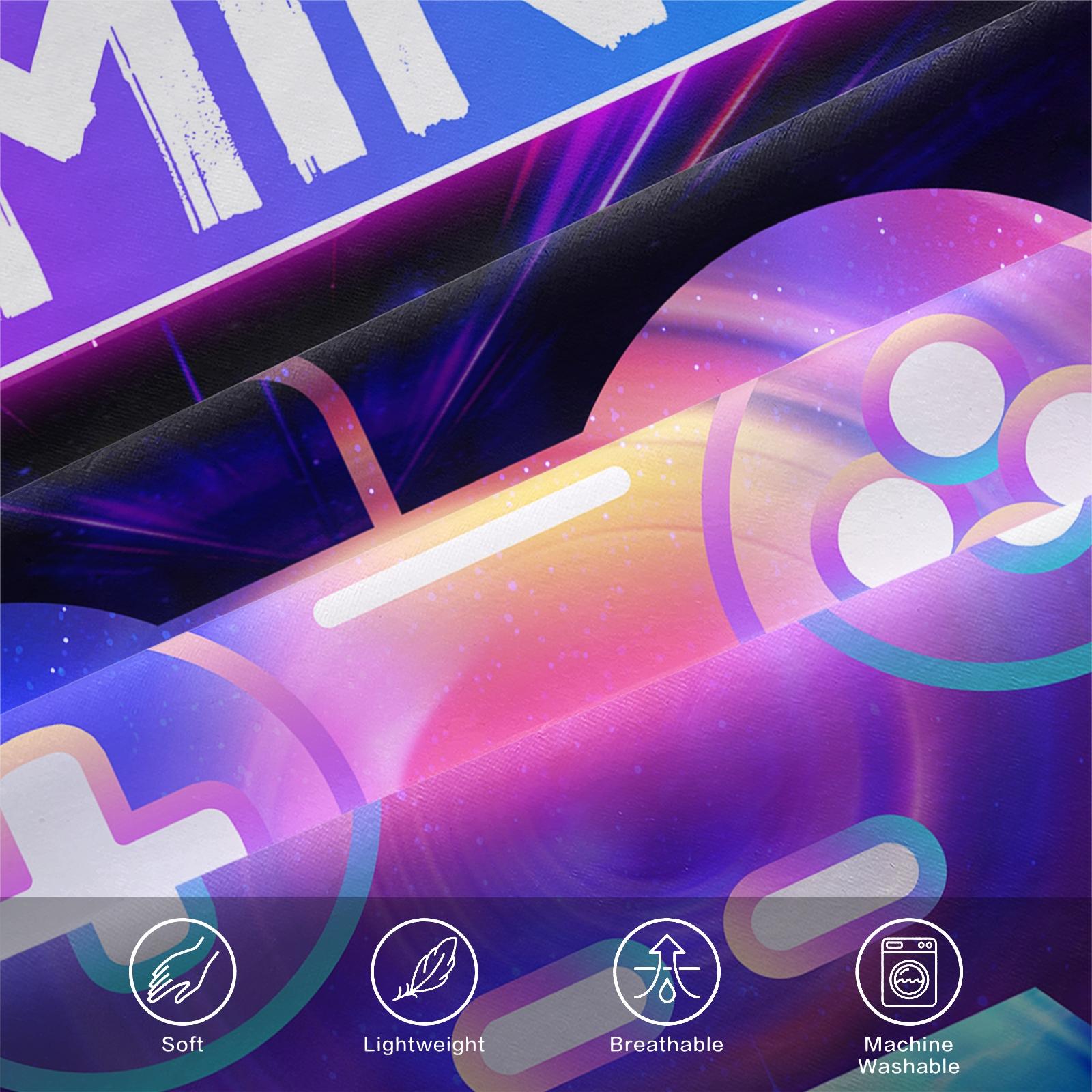 Cool Gaming Controller Pattern Sheet Set with Pillowcase, Soft Polyester Fiber Bedding, Zipper Closure, Breathable, All Seasons Use