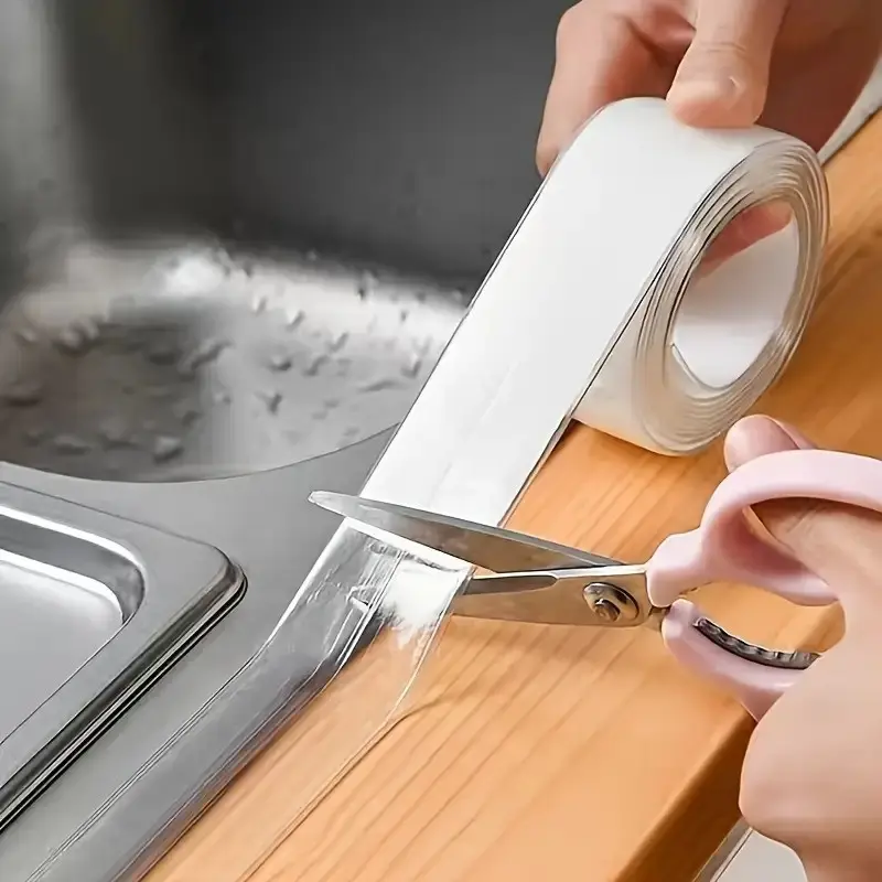 Silicone Waterproof Tape for Kitchen and Bathroom, Transparent Sealing Strip, Durable Material, Ideal for Sink Gaps, Home and Restaurant Use