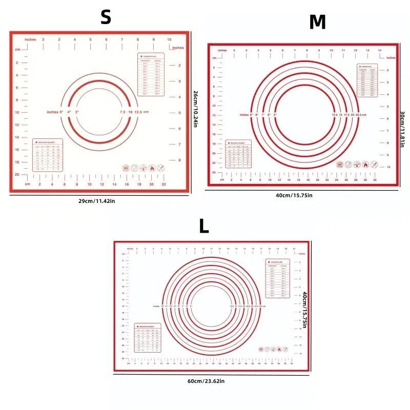 Silicone Table Mat for Kneading Dough, 1 Count Non-Slip Non-Stick Kneading and Baking Mat for Pizza Making, Kitchen Baking Utensils, Baking Tools