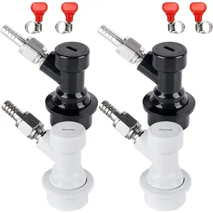 Ball Lock Keg Disconnect Quick Ball Lock MFL Disconnect Flared 5/16” Gas 1/4” Liquid Barbed Stainless Swivel Nuts for Corny Keg Post Ball Lock Keg Fittings for Homebrew with Clamps