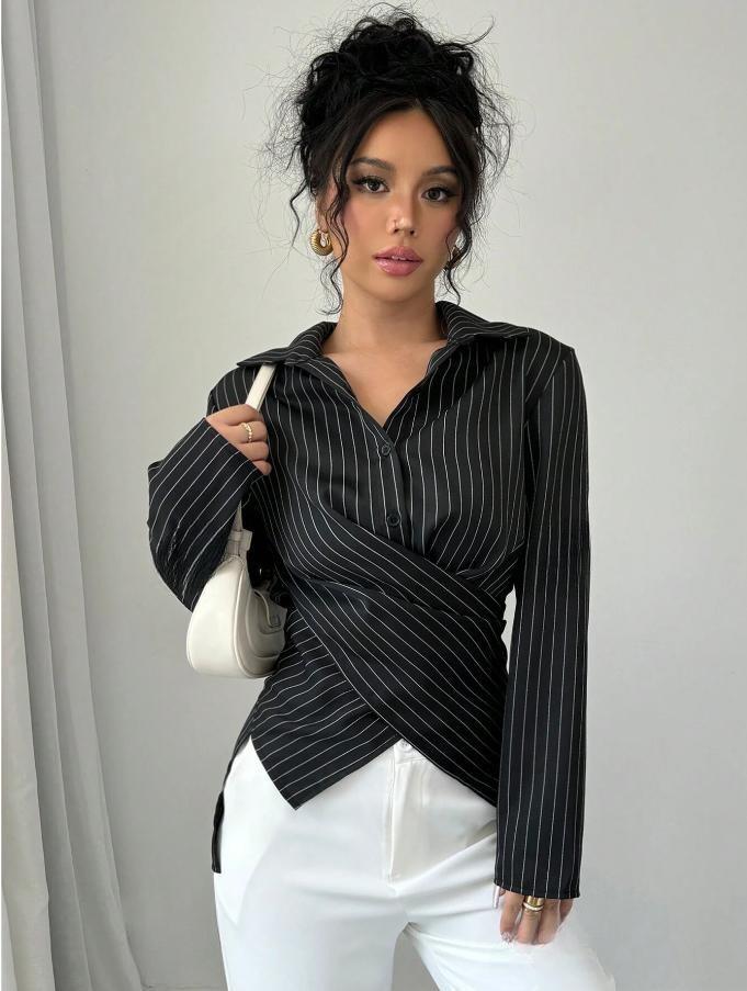 New spring sexy fashion elegant long-sleeved button-down women's shirt