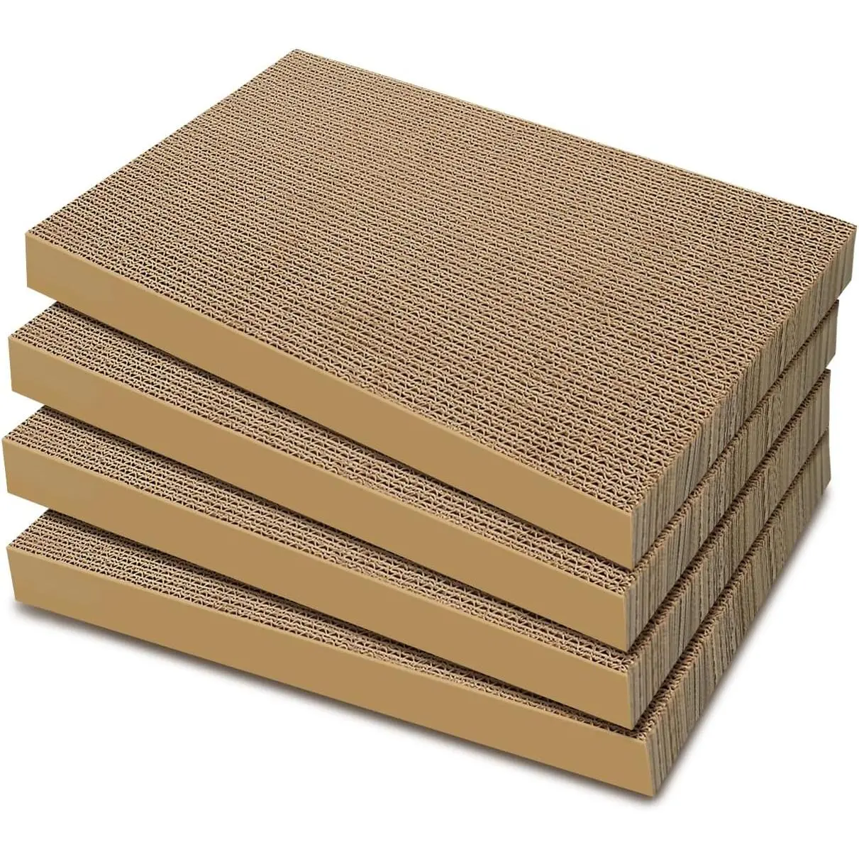 Scratchers 4 Pack, Corrugated Cardboard   Pads for Indoor Cats and Kittens, Large  Scratch Pad Boards, Reversible  Scratch Boards for Floor, Wall, and Corner Use