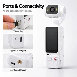 Portable Mini Action Camera 1080P HD ,  Image Stabilization | Rotatable Lens Vlog Camera for Travel & Sports | 1.97 Inch LCD Screen, Hidden Recording, Pocket & Handheld Design