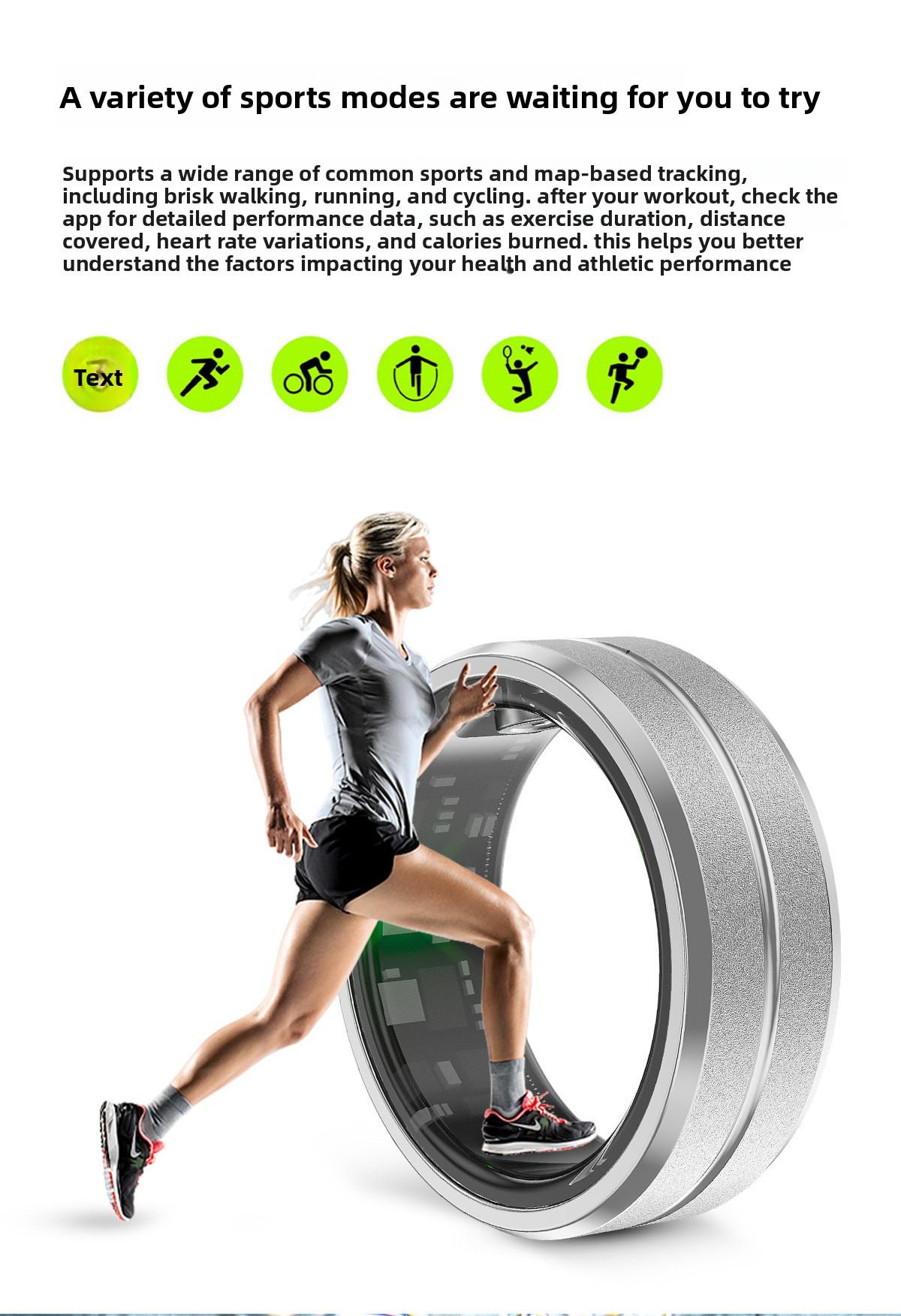 Smart Ring SR01 Fitness Tracker Health Monitor Sleep Blood Oxygen Heart Rate Bluetooth Multi-function Activity Tracker for Sports and Daily Use