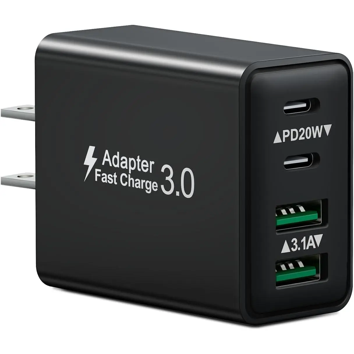 USB C  Block, 40W USB C Wall Charger 4-Port  Port PD Power Adapter+QC USB C Wall Plug Multiport Type C Charger Block   Block for  16/15/14/13/12/11/Pro Max/XS,