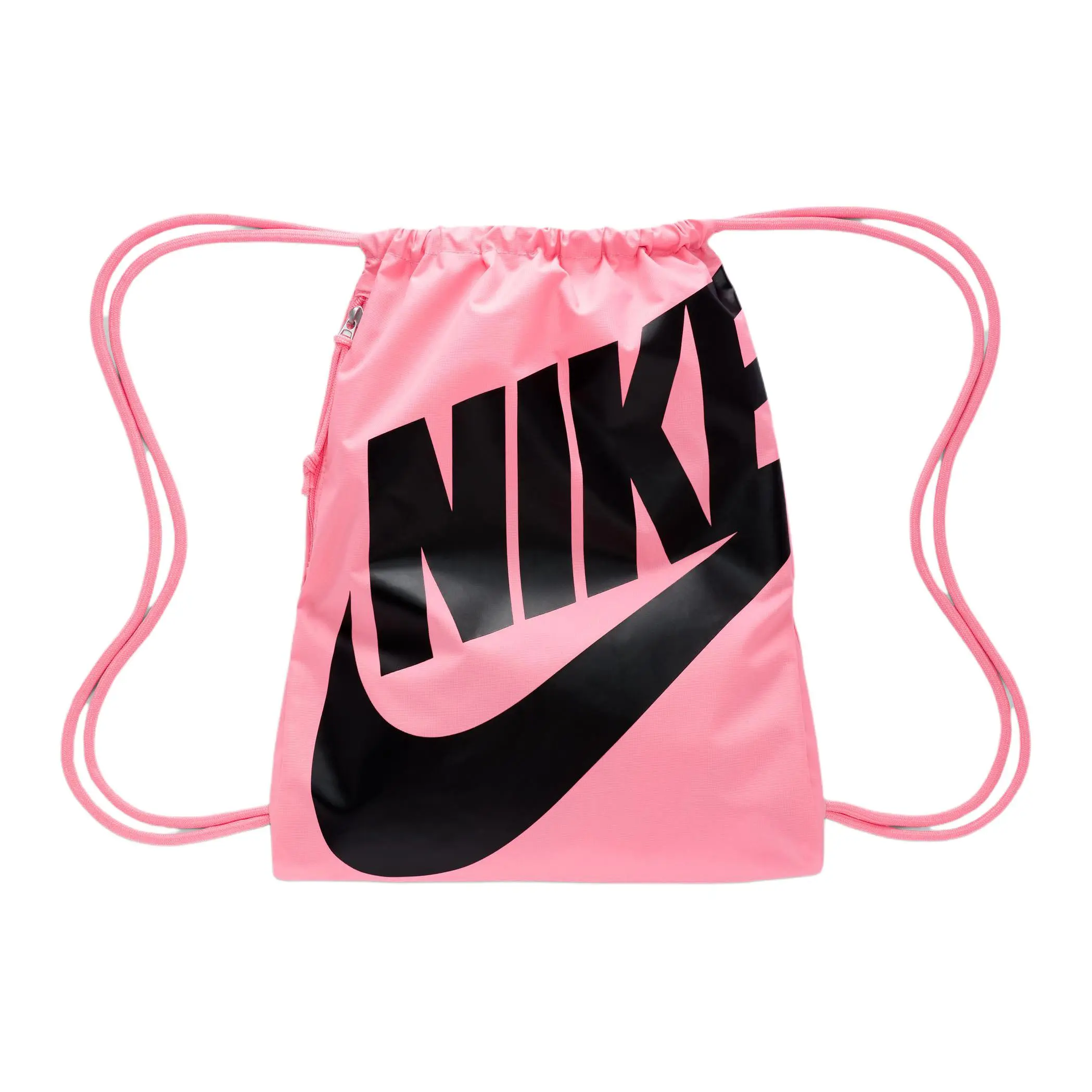 Nike Logo-Print Drawstring Closure Fabric Backpack for Women, Coral Pink and Black