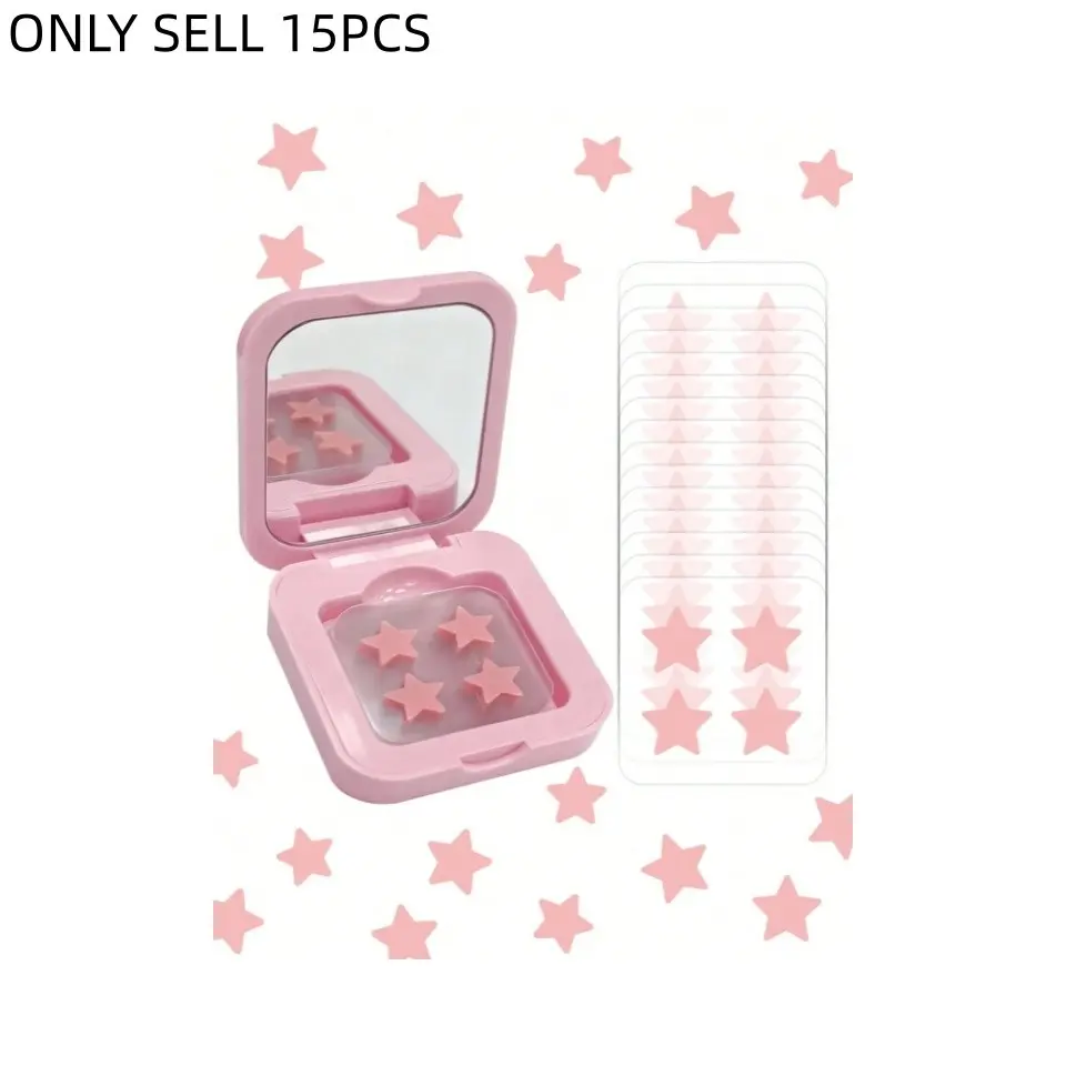 Compact Mirror Case Star Acne Patch Blemish Patches Disposable Colorful Hydrocolloid Pimple Patch Absorbs Fluids Speeds Healing Invisible Adhesive Cute Star Shape Daily Breakout Helper Acne Spot Patches Acne Stickers