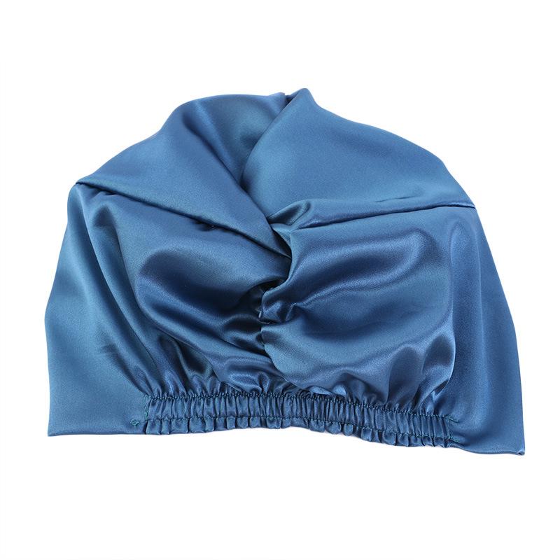 Fashion Satin Double Layer Sleep Cap, Cross Twist Shower Cap, Beauty Head Wrap