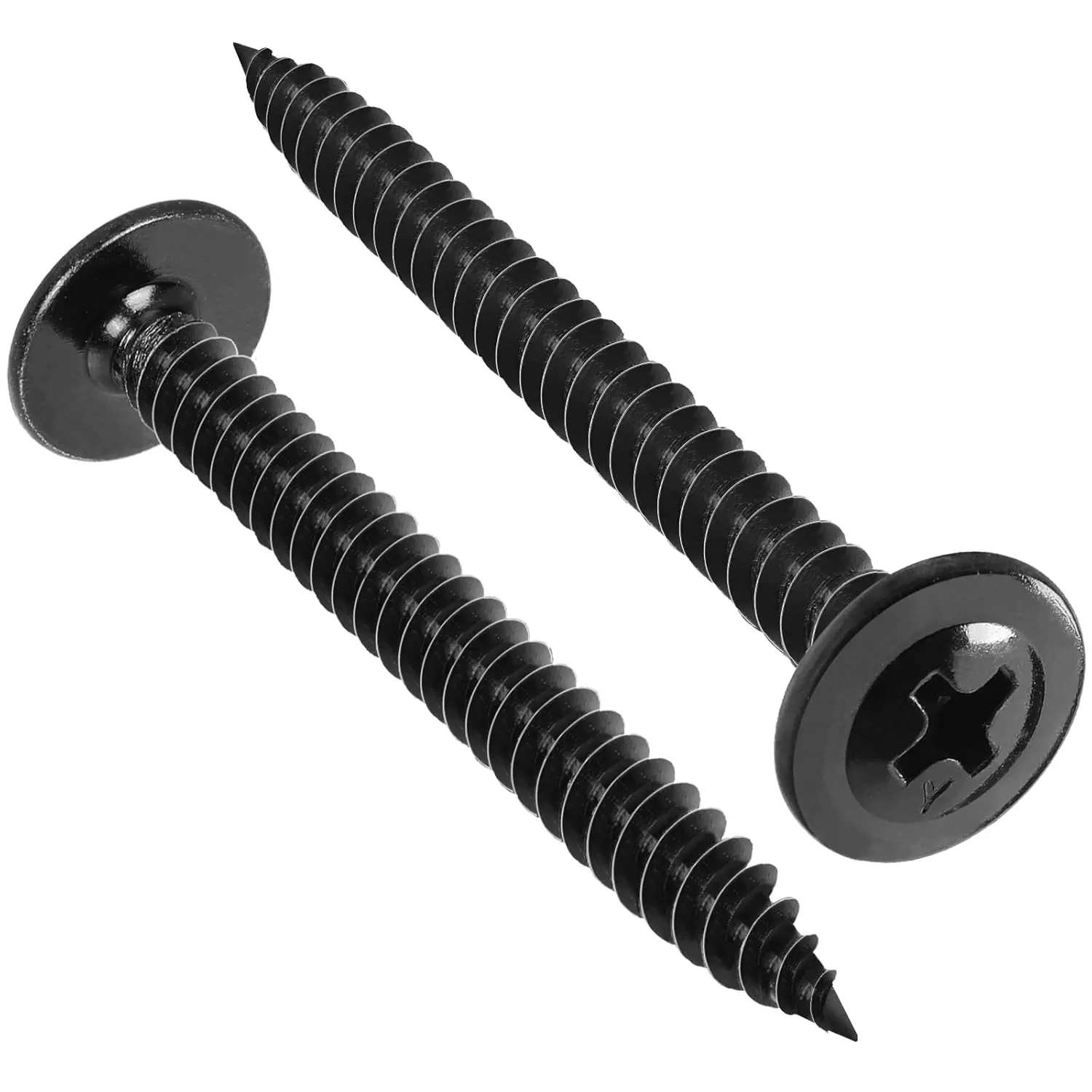 120 count #8 x 1-1/2 Inch  Screws Phillips  Truss  Stainless Steel 410 Quick Metal Self Tapping Screws,Black Zinc Plated