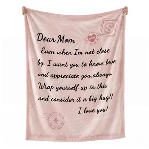 Geniospin Throw Blanket for Mom Birthday Gifts from Daughter Son, Dear Mom Blanket for Women's Day, Super Soft Flannel Throw Blanket for Couch Bed Sofa, Warm and Cozy