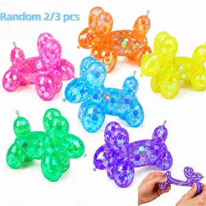 2/3 pcs  Random Squeeze Toys – Balloon Dog Squishy Squeeze Toy,  Soft Sensory Squeeze Toys, Cute Stretchy Balloon Animal Design, Stress Relief Fidget Squeeze Toys for Teens and Adults