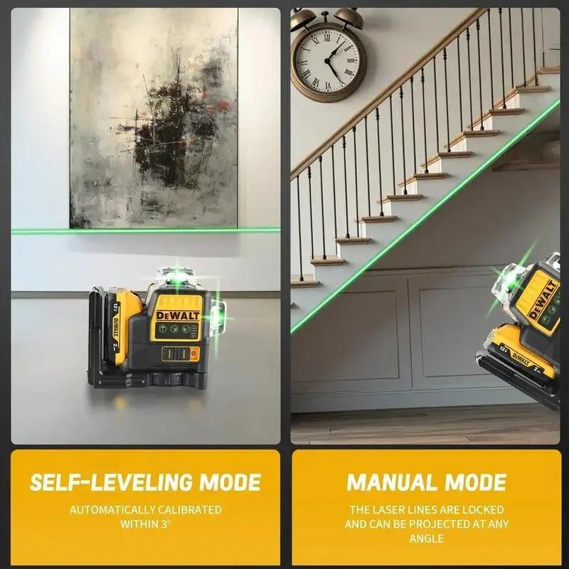 DEWALT DW089LG 12V Cordless Green Laser Level 12 Lines 360° Coverage Li-ion Battery Powered for DIY Professionals Outdoor Tool