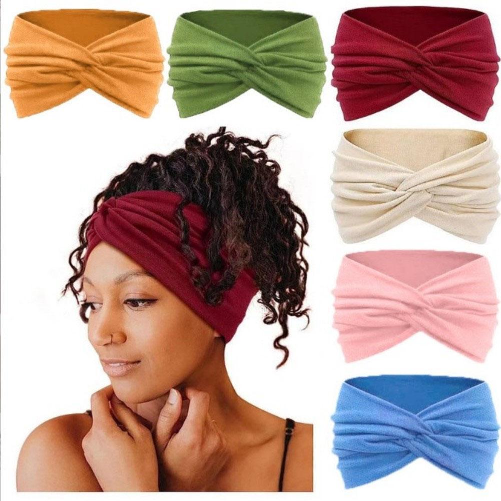 [Mother's Day Gifts]5 Pack Women's Sports Headbands, Elastic Sweat Absorbent Non-Slip Fashion Hairbands for Yoga Running Workout