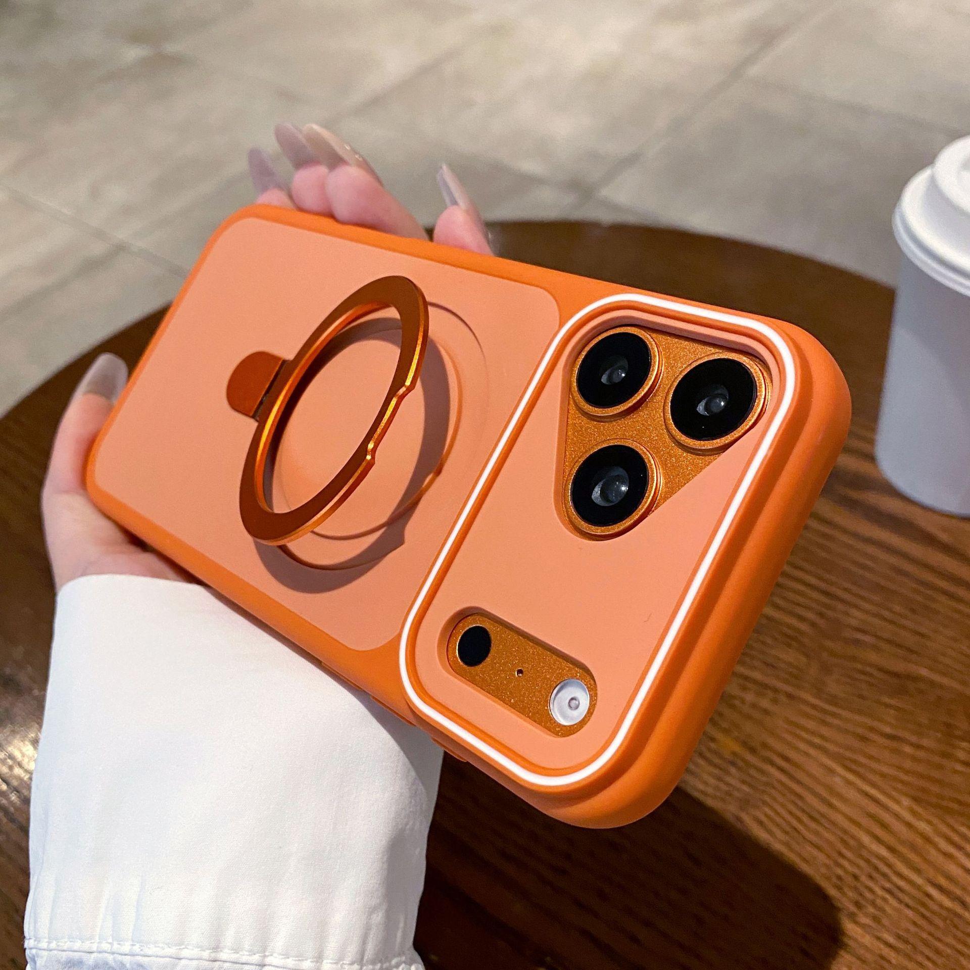 Dual-color Phantom Stand Case for Apple 17 Pro Max, iPhone 16 Pro Max Magnetic Charging 15 Protective Cover