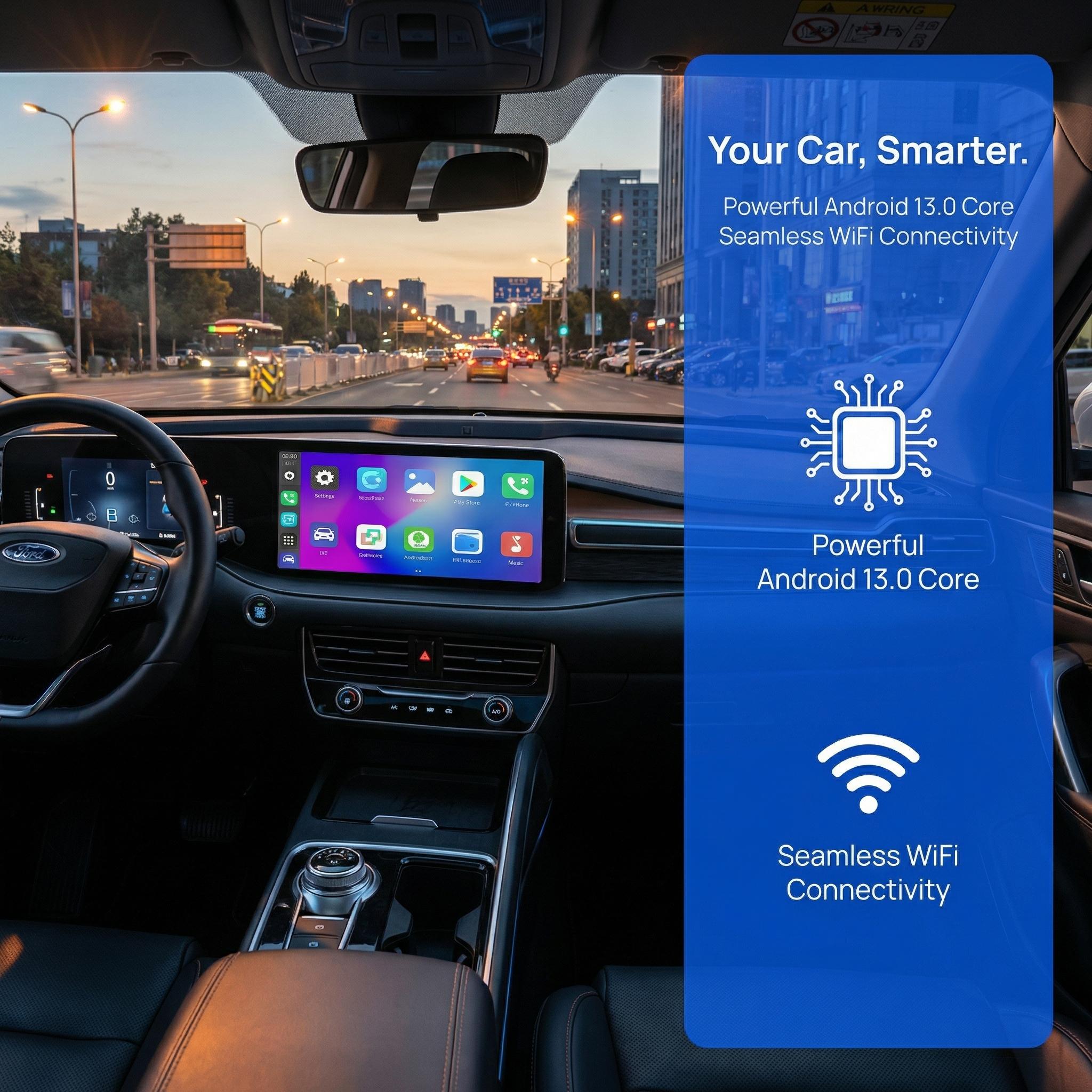 Wireless CarPlay Adapter with Android| Convert Wired to Wireless, Stream Netflix, YouTube & TikTok, Plug & Play for CarPlay & Android Auto Cars (Not for Tesla/BMW/Porsche)