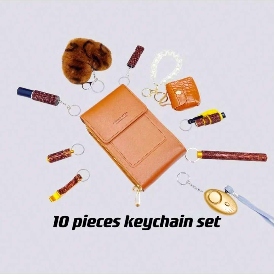 10 Pieces Keychain Set