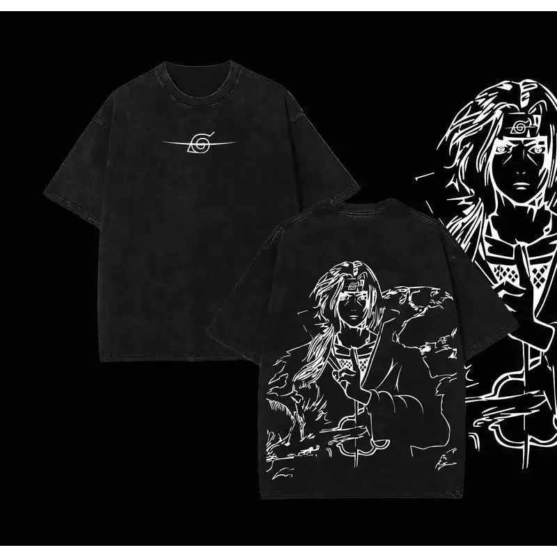 Retro Vintage Limited Uchiha Itachi Naruto T-Shirt Washed Cotton Oversized Anime Manga, Anime Streetwear, Gift For Anime Fan, Weeaboo Graphic Tees Oversized Vintage Washed T-Shirt, Heavyweight Cotton Shirt, Regular Comfort Fabric