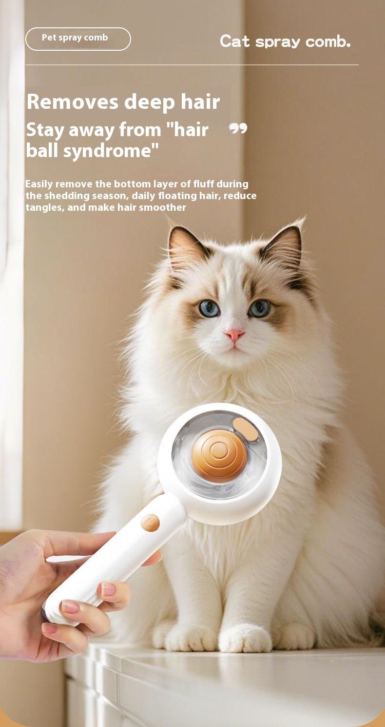 Dog and Cat Steam Brush - Professional Pet Grooming Tool with Fine Mist, Reduces Shedding & Static, One-Touch Self-Cleaning Deshedding Comb for Home Use