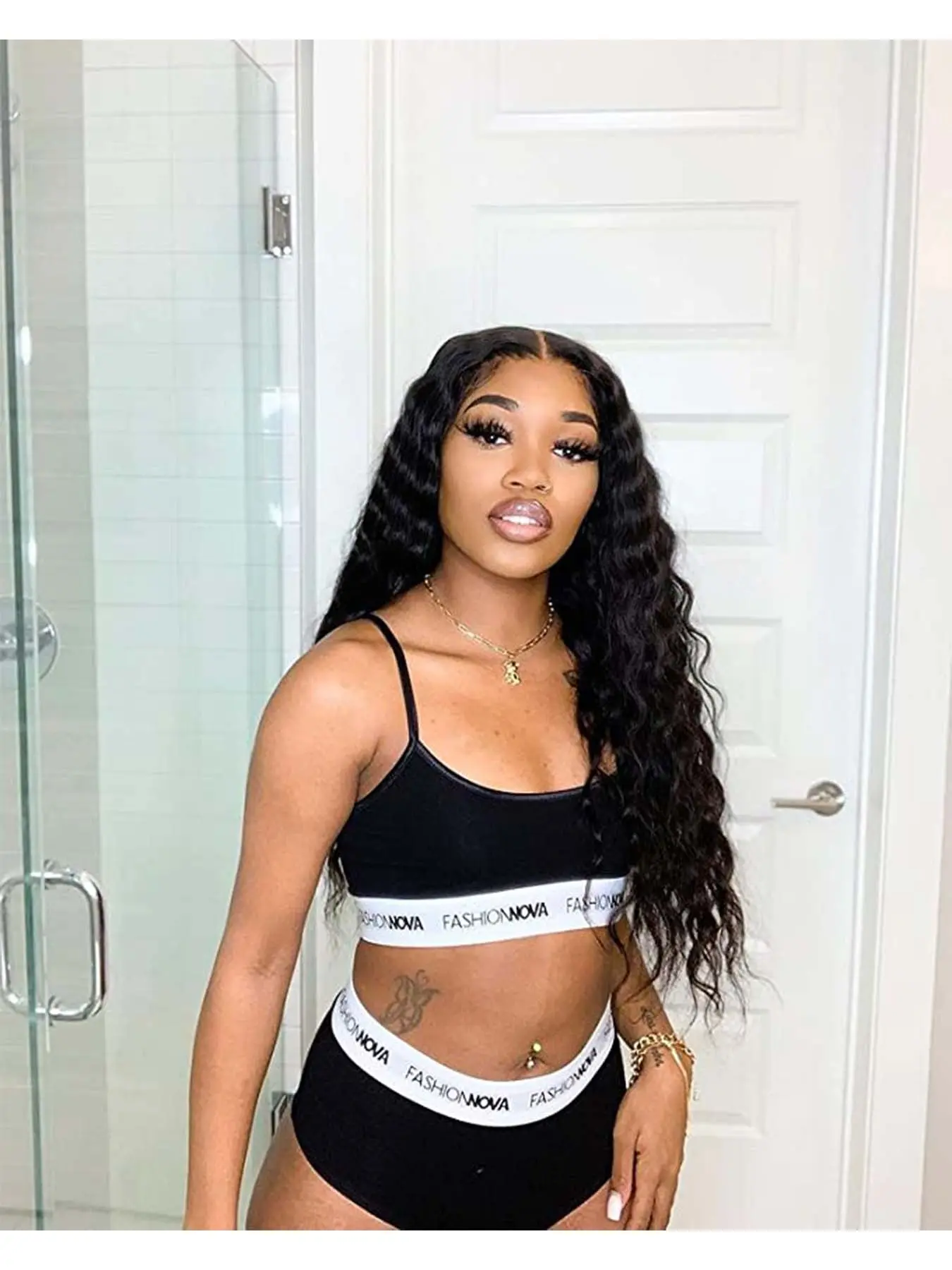 5x5 HD Lace Closure Wigs Human Hair Deep Wave Lace Front Wigs Human Hair Wet and Wavy Deep Curly Closure Wig 200% Density Glueless Curly Wig Deep Wave Wig