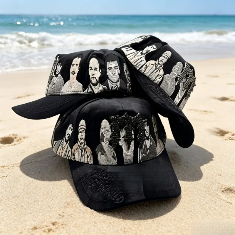 Limited Edition Black Velvet Rhinestone Ghost Baseball Cap Fashion Streetwear Adjustable Hat for Men & Women