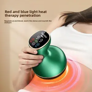 Rechargeable Cupping Massager for Home Self-Care, 70-kPa Suction, 9 Adjustable Levels, Red-Blue Light Hot Compress, Body Soreness & Deep-Seated Muscle Tension Reliever