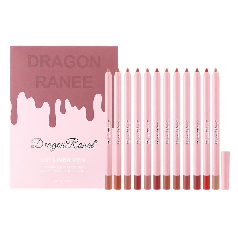 Multi Stick Lip Liner, 12pcs/set Long Lasting Lip Liner Kit, Waterproof Matte Lip Liner Pencil Suitable for All Occasions Makeup