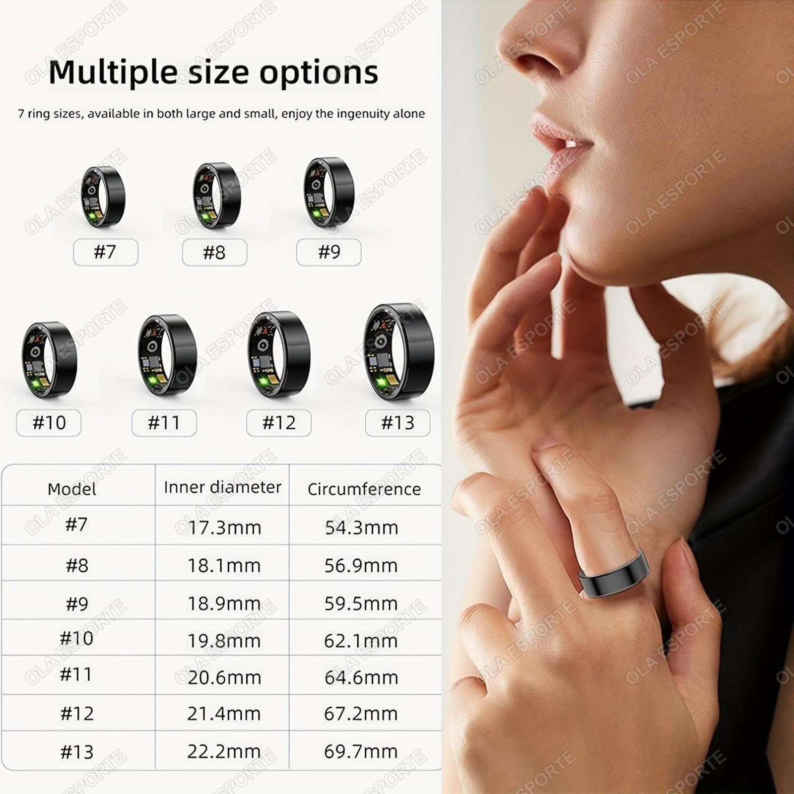 Health Smart Ring Blood Pressure Heart Rate Sleep Monitor IP68 & 5ATM Waterproof Multi Sport Mode for Men Women Health Smart Ring Blood Pressure Heart Rate Sleep Monitor IP68 & 5ATM Waterproof Multi Sport Mode for Men Women