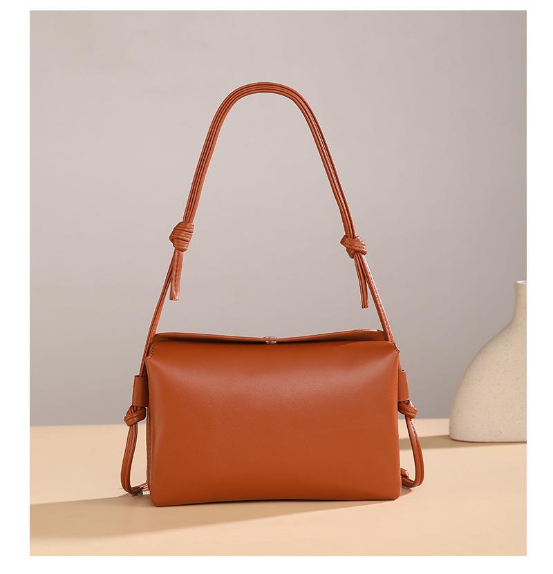 2026 New Crossbody Small Square Bag Niche Simple Double-layer Genuine Leather Small Bag Women's Bag Minimalist Style Commuter Shoulder Bag
