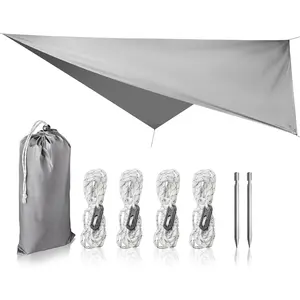Hammock Rain Fly - Waterproof Lightweight Tent & Hammock Rain Tarp for Camping, Backpacking w/Easy Setup Including Extra Long Guy Lines & Stakes