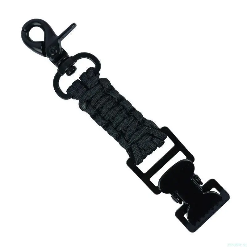 Tactical Glove Clip Paracord Keychain Heavy Duty Swivel Snap Hook Alligator Grip Glove Holder for Work Hunting Hiking Duty Belt Backpack Black