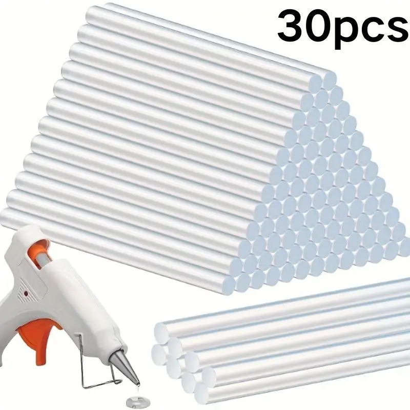 7mm Hot Melt Glue Stick, Hot Glue Sticks, Transparent Solid Glue Rod, DIY Craft Tool, Compatible with Glue Gun, Home Use, No Glue Gun Included
