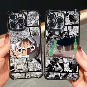 One P-Pieces Anime Phone Case for iPhone 17 Air 16 15 14 Plus 13 12 11 Pro Max Samsung Galaxy S26 S25 S24 S23 S22 Anti-drop Transparent Soft Cover
