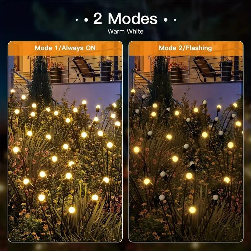 Solar Firefly Garden LED Lights, 16LED Solar Outdoor Swaying Lamp, Cozy Lighting, Warm White Waterproof Solar Lights Outdoor Garden Decorative LED Light for Yard Patio Pathway Landscape, LED Lights