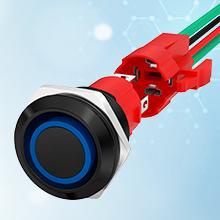 20A 12V Push Button Switch Latching 19MM Pushbutton Switch with 12 Volt Blue Led Waterproof ON Off Switch 20 Amp Heavy Duty for Marine Boat Truck Car Motorcycle