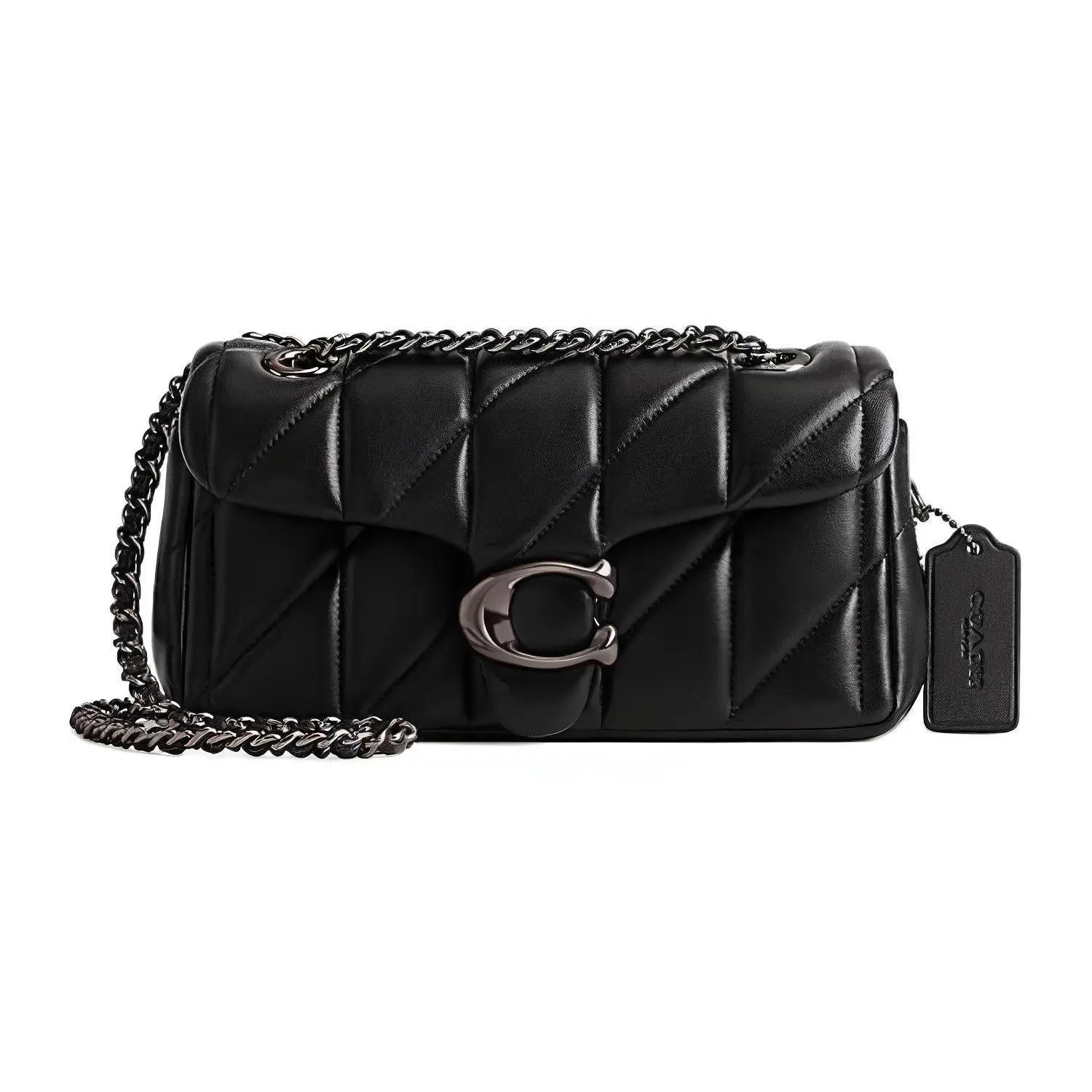 COACH Tabby 20 Quilted Crossbody Bag for Women with Toggle Closure, Black Lambskin