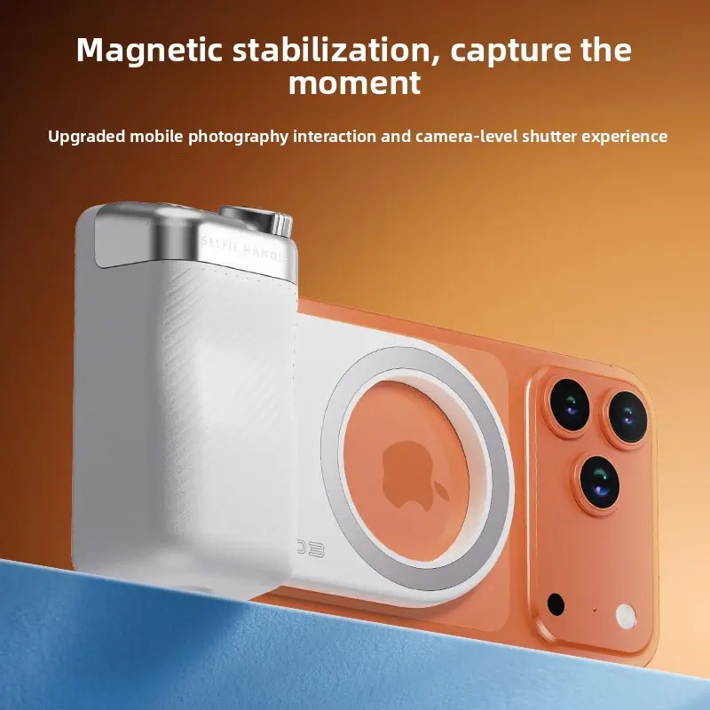 Mobile phone photography stabilizer handle with Bluetooth remote control, integrated fill light, portable magnetic auxiliary camera accessory