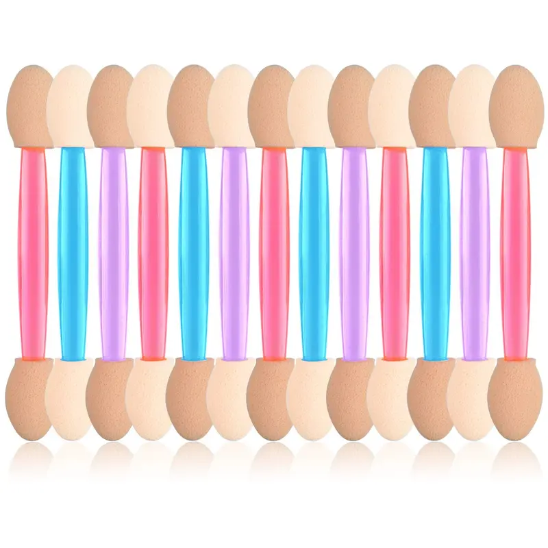 Disposable Double-ended Eyeshadow Sponge Applicators, Mixed Color Eyeshadow Brush for Christmas Gift, Professional Makeup Tools, Beauty Cosmetics for Women