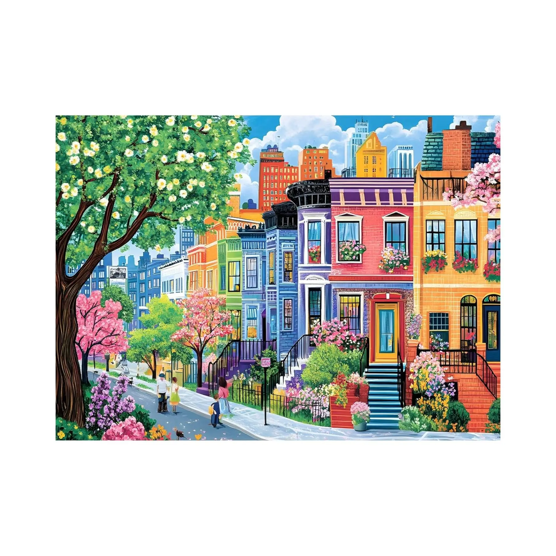 500 Pieces Puzzles for Adults, Spring Puzzle for Adults Elderly, Colorful Street Jigsaw Puzzle, Puzzle 500 Pieces, Family Activity Game Nights Gifts